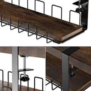 HOYRR Under Desk Cable Management, Under Table Wire Management Tray, Desk Wire Management Organizer, Cable Tray Under Desk, for Desk Office Computer Cable Rack, No Need to Drill Holes (Pack of 1)