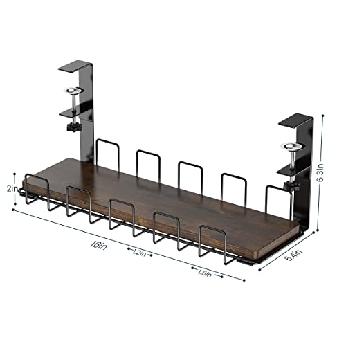 HOYRR Under Desk Cable Management, Under Table Wire Management Tray, Desk Wire Management Organizer, Cable Tray Under Desk, for Desk Office Computer Cable Rack, No Need to Drill Holes (Pack of 1)