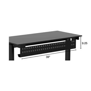 Stand Up Desk Store Under Desk Cable Management Tray Black Horizontal Computer Cord Raceway and Modesty Panel (Black, 39")