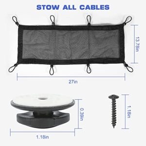 Under Desk Cable Management Net Kit, 27 x 10 in Stretchable Under Desk Cable Management Net, Under Desk Cord Organizer Net, for All Under Desk Cable Management