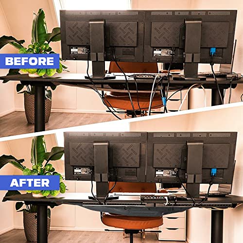 Under Desk Cable Management Net Kit, 27 x 10 in Stretchable Under Desk Cable Management Net, Under Desk Cord Organizer Net, for All Under Desk Cable Management