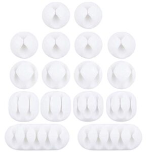 ohill cable clips, 16 pack white adhesive cord holders, ideal cable management cord organizer cable organizer for organizing cable wires-home, office, car, desk nightstand