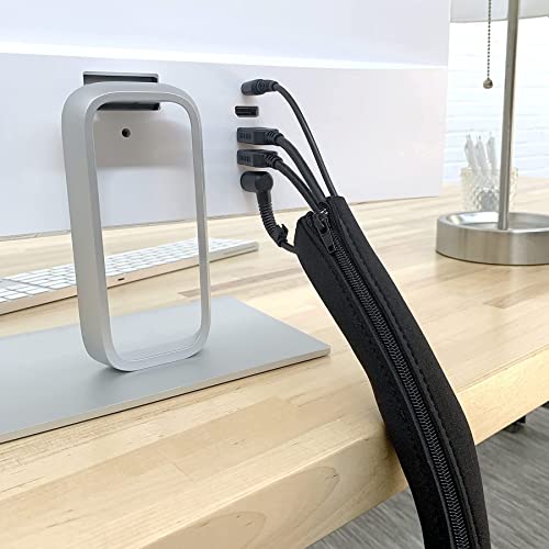 Zipper Cable Sleeve by Wrap-It Storage - 24" x 4" (4-Pack) Black - Cord Organizer and Cable Protector for Desk, Computer, TV Cord Management to Hide and Cover Wire and Extension Cables