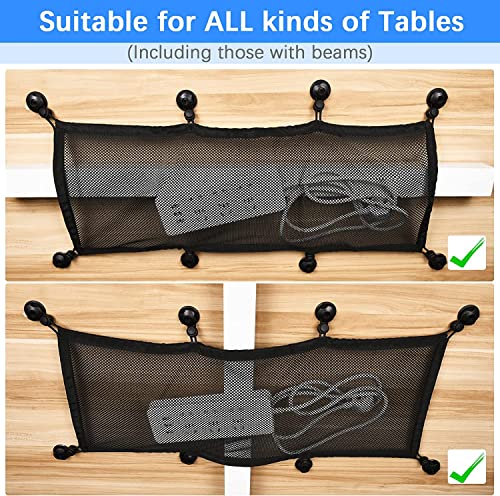 Under Desk Cable Management Net - 26''X10'' No Drilling Flexible Operation Mesh Cable Duct Concealer with Wire Organizer and Desk Cord Organizer