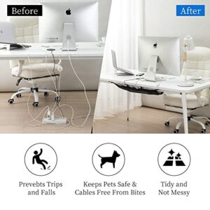 Under Desk Cable Management Net - 26''X10'' No Drilling Flexible Operation Mesh Cable Duct Concealer with Wire Organizer and Desk Cord Organizer