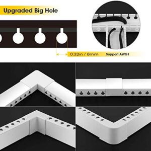 Cable Raceway Kit, Stageek Cable Management System Kit Open Slot Wiring Raceway Duct with Cover, On-Wall Cable Concealer Cord Organizer to Hide Wires Cords for TVs, Computers - 9x15.4inch,White