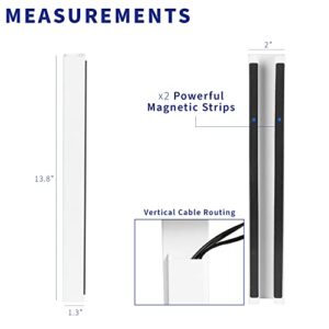 VIVO Steel Magnetic 14 inch Vertical Cable Management Channel, Cord Organizer, Wire Hider Cover for Home and Office, White, DESK-AC01-1MW