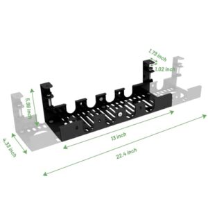 Under Desk Cable Management Tray - Cord Organizer for Desk, with Clamp Mount System for Wire Management for Office and Home, No Need to Drill Holes