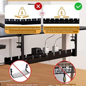 desktop cable management –under desk cable with Adhesive Cable Clips, Cable Hooks, Hook and Loop Cable Holder – Cord Organizer for Desk, Reception, Office – Adjustable Wire Holder (Black)