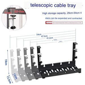 desktop cable management –under desk cable with Adhesive Cable Clips, Cable Hooks, Hook and Loop Cable Holder – Cord Organizer for Desk, Reception, Office – Adjustable Wire Holder (Black)