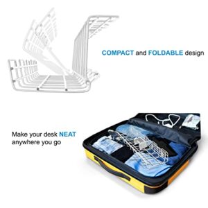 MANA'O Clamp-On Cable Management Tray Kit. Under Desk Storage Cord Organizer with Clamp! and Accessories - Cable Clips, Strips of Fastening Tape