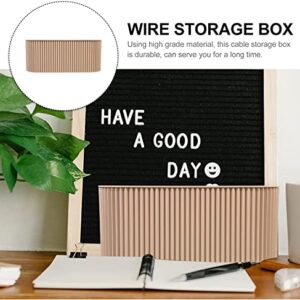 Cable Management Box Large by Desk York - Cord Organizer Box to Hide Power Strips - Surge Protector Cable Organizer Box for Home and Office - Cord Hider and Management Brown Box with Wire Organizer