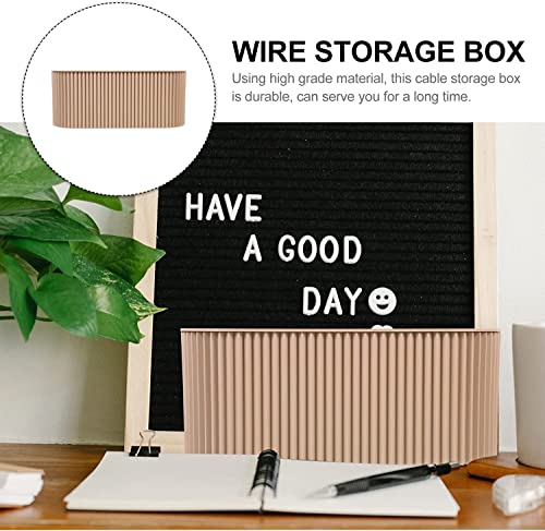 Cable Management Box Large by Desk York - Cord Organizer Box to Hide Power Strips - Surge Protector Cable Organizer Box for Home and Office - Cord Hider and Management Brown Box with Wire Organizer
