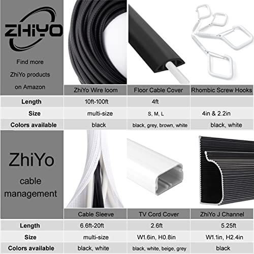 6.6ft - 4/5 inch White Cable Sleeve, Cable Organizer for Desk PC TV Computer, Wire Protector Cable Wrap Cover, Cord Management for Home Office