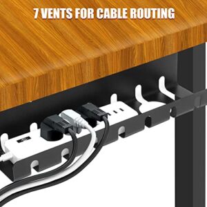 2 Pack Under Desk Cable Management Tray - 31.5in Desk Cord Organizer for Wire Management Tray, No Screw No Drill Cable Raceway for Standing Desk, Large Rack, Black Raceway Tray