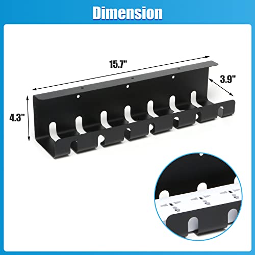 2 Pack Under Desk Cable Management Tray - 31.5in Desk Cord Organizer for Wire Management Tray, No Screw No Drill Cable Raceway for Standing Desk, Large Rack, Black Raceway Tray