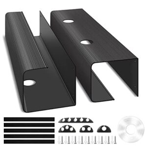 large capacity under desk cable management trays 2 pack - 31.5in ultra sturdy pvc cable tray - cable organizer under desk for office and home, 2 install options for all applications - black