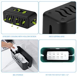 Cable Management Box,Cord Box to Hide Power Strips,Cord Organizer Hider to Conceal The Electrical Wires from TV Computer Under Desk and on Floor for Home Office,Black