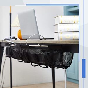 40 Inch Desk Cable Management Tray, Cord Organizer, and Cable Concealer with 12 Adjustable Straps for Home or Office with 10 Nylon Cable Ties, 5 Hole Cable Ties, and 10 Hook and Loop Cable Ties