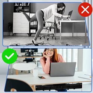 40 Inch Desk Cable Management Tray, Cord Organizer, and Cable Concealer with 12 Adjustable Straps for Home or Office with 10 Nylon Cable Ties, 5 Hole Cable Ties, and 10 Hook and Loop Cable Ties