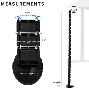 VIVO Clamp-On Vertebrae Cable Management Kit, Height Adjustable Desk Quad Entry Wire Organizer, Black, DESK-AC01P-B