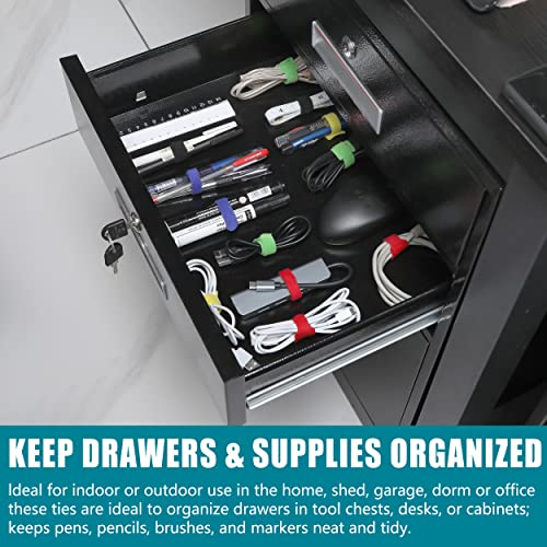 204pcs Cord Management Organizer Kit ,include 4 Cable Sleeve Split with 45 Self Adhesive Cable Clips Holder, 5 Rolls and 30 pcs Adhesive Ties, 100 Nylon Fasten Cable Ties for TV Office Car Desk Home