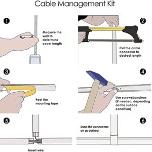 Cord Hider for Wall Mounted Tv Kit 315" Paintable White Baby and Pets Proof Electrical Strip Cord Cover Cable Hider Cable Raceway Wire Covers for Cords Wire Hider Cable Cover Cord Cable Concealer