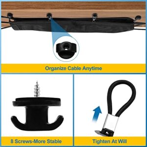 Cable Management Under Desk,Wire Hiders for Desk Flexible Under Desk Cable Management Tray Large Capacity Cord Management Under Desk for Office, Standing Desk,Home,Cable Organizer Desk 25 * 9"-8 Hook