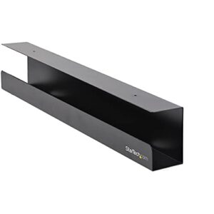 startech.com under desk cable management tray - office/standing desk cable tray organizer - desk/table mount holder for cords/wire/power strip - computer cable manager - 23-1/2"l x 4-1/2"d (udcmtray)