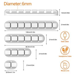 Cord Organizer Cable Management for Desk - 5 Packs White Cable Clips and Cord Keeper, The White Self-Adhesive Cord Holder for Desk and Wire Holder are Easy to Apply and Stops Wire Getting Dirty