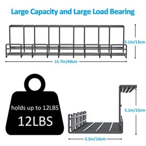 2 Packs Large Under Desk Cable Management Tray - Yecaye Clamps Install No Drill to Desk Cable Rack - No Damage to Tables - Desk Cord Organizer - Sturdy Metal Cable Management Tray for Office Home