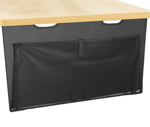 VIVO Black 30 inch Under Desk Privacy and Cable Management Organizer Sleeve, Wire Hider Kit Panel System, DESK-SKIRT-30