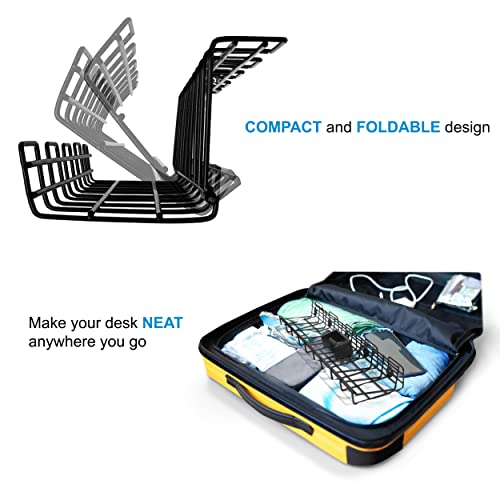 MANA'O Clamp-On Cable Management Tray Kit. Under Desk Storage Cord Organizer with Clamp! and Accessories - Cable Clips, Fastening Tape, Ties Straps and Wire Organizer Cover Braided Cable Sleeve