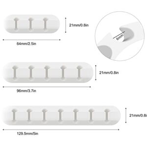 Cable Holder Clips, 3Pack Cable Management Cord Organizer Clips Silicone Self Adhesive for Desktop USB Charging Cable Niqhtstand Power Cord Mouse Cable Wire PCOffice Home(White)