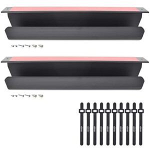 Cable Management Tray, Under-Desk, On-Wall or Side-of-Desk, 17x4x2.4”, 2-PK, Hide & Organize Your Cables, Power Supplies and Power Strips, Bonus 10-Pk Cable Ties