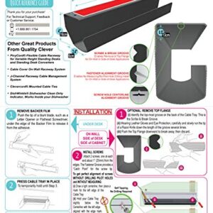 Cable Management Tray, Under-Desk, On-Wall or Side-of-Desk, 17x4x2.4”, 2-PK, Hide & Organize Your Cables, Power Supplies and Power Strips, Bonus 10-Pk Cable Ties