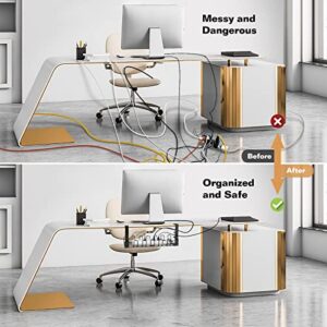 COSIFO Under Desk Cable Management Tray, Desk Cable Tray with 10 Extra Straps, 20 Wire Holder and 2 Cable Holder, Table Cords Organizer-Sturdy Metal Cable Tray Basket for Home Office Desk, 16inch