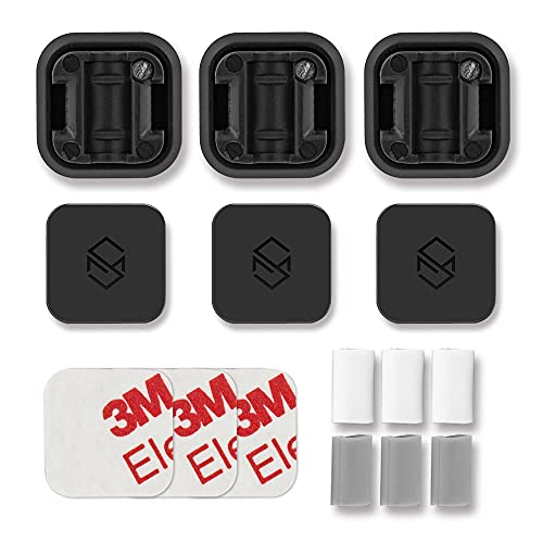 Sinjimoru Magnetic Cable Clips, Multipurpose Cable Management for Car and Office Supplies Self Adhesive Cable Organizer Clip. Magnetic Cable Holder 3pcs Black