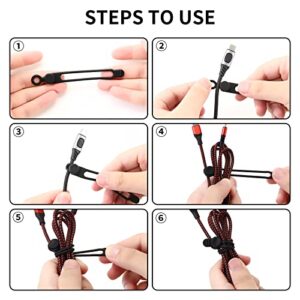 [20Park]UMUST Silicone Cable Ties,Reusable Cable Management Organizer,Cable Straps,Cord Ties,Multipurpose Elastic Cord Organizer for Bundling and Fastening Cable Cords Wires(black,white,pink,green)