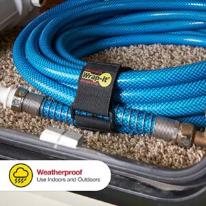 Wrap-It Storage Super-Stretch Straps, 12" (8 Pack) - Elastic Hook and Loop Cinch Straps - Reusable Extension Cord Organizer, Cable Ties, Hose Storage, Accessories Holder for Garage Organization