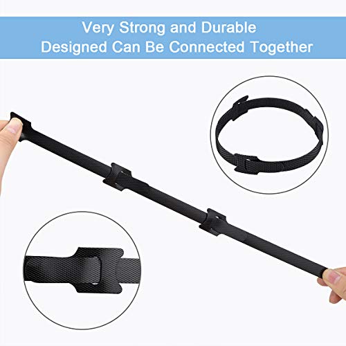 60PCS 6 Inches Reusable Cable Ties, Newlan Adjustable Cord Straps, Cable Organizer, Cord Wrap and Hook Loop Cords Management - Black