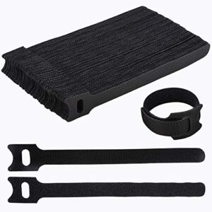60PCS 6 Inches Reusable Cable Ties, Newlan Adjustable Cord Straps, Cable Organizer, Cord Wrap and Hook Loop Cords Management - Black