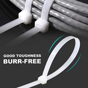 Zip Ties 16 Inch 100 per pack with 70 Pounds Tensile Strength Heavy duty cable ties White Self-Locking Nylon Wire Ties