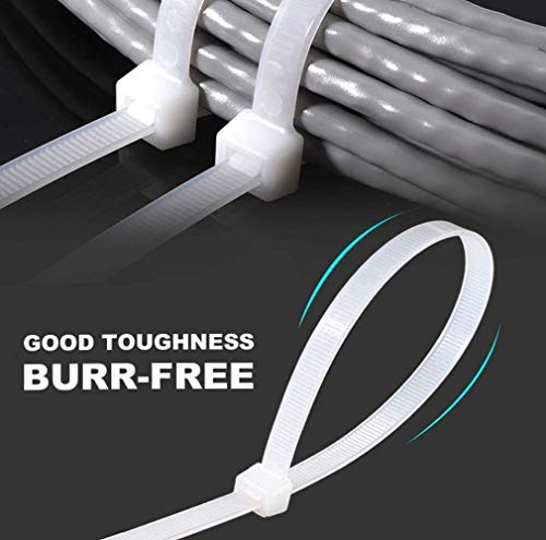 Zip Ties 16 Inch 100 per pack with 70 Pounds Tensile Strength Heavy duty cable ties White Self-Locking Nylon Wire Ties