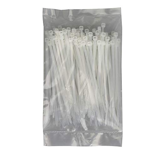 200 Pack Bulk KOOWIN Small 4 inch Nylon Plastic Cable Zip Ties Wire Wraps White