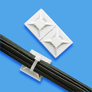 Panduit ABM2S-AT-D0 Cable Tie Mount, Adhesive Backed, High Temperature, 4-Way, Weather Resistant ABS, Black (500-Pack)