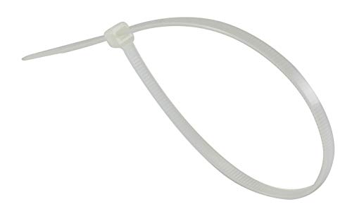 GTSE 14 Inch White/Clear Zip Ties, 100 Pack, 50lb Strength, UV Resistant Long Nylon Cable Ties, Self-Locking 14" Tie Wraps