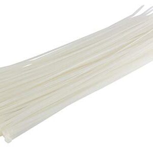 GTSE 14 Inch White/Clear Zip Ties, 100 Pack, 50lb Strength, UV Resistant Long Nylon Cable Ties, Self-Locking 14" Tie Wraps