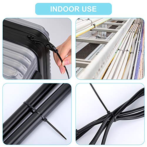 200pcs Zip Ties 8 Inch Black, Heavy Duty Zip Tie, 40lb Strength Cable Ties, Industrial Nylon Wire Tie Wraps for Garage and Workshop.