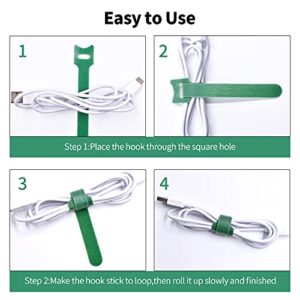 Reusable Fastening Cable Ties Cord Straps,Multi-Purpose Adjustable Fastening Cord Ties Cord Straps Cable Management Organizer Kit with Hook and Loop for Office Home TV Workshop PC Desk (60Pack)